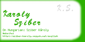 karoly sziber business card