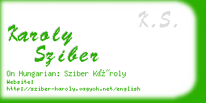 karoly sziber business card